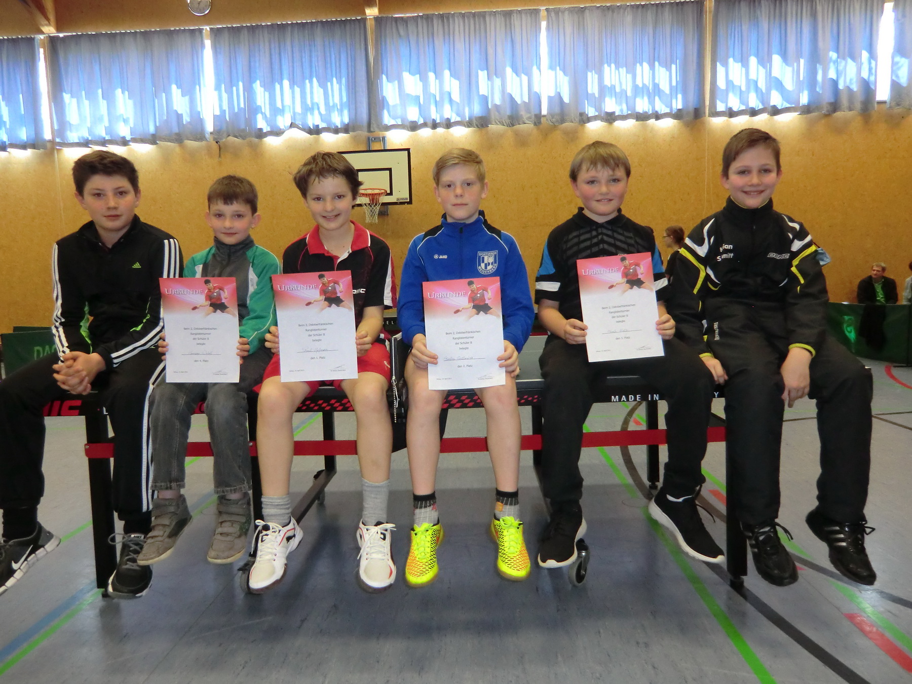 Jonas Stelzer (5.), Cameron Weber (4.), Paul Hofmann (1.), Bastian Sedlmeier (2.), Noah Kolb (3.), Kilian Schmitt (6.)